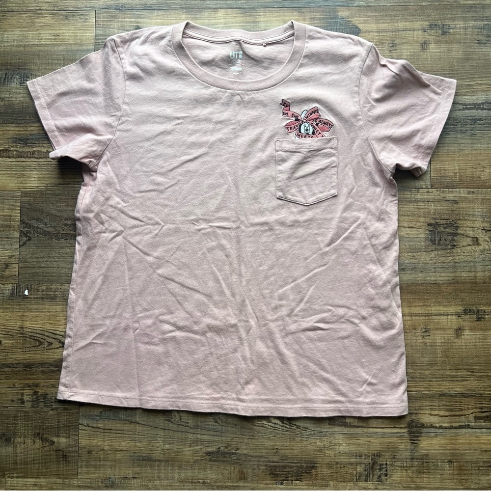 Uniqlo UT Disney Women's Pink Minnie Mouse Graphic Short Sleeve Tee Size Large